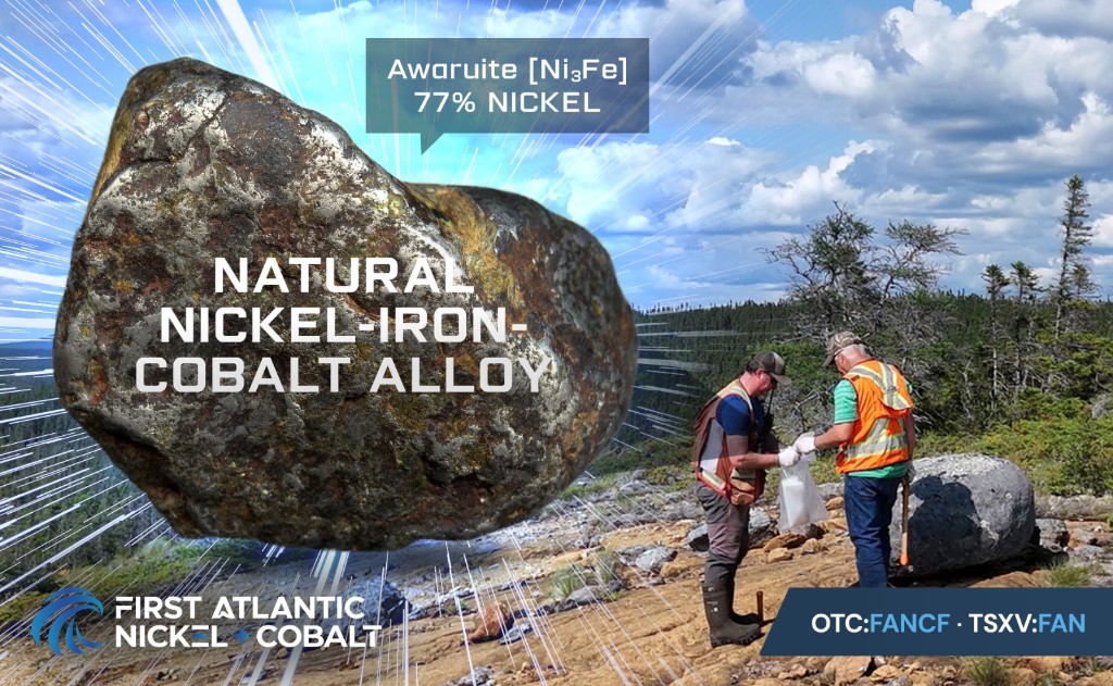 Awaruite Natural Nickel-Iron-Cobalt Alloy — First Atlantic Nickel & Cobalt